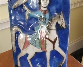 Highly glazed porcelain plaque