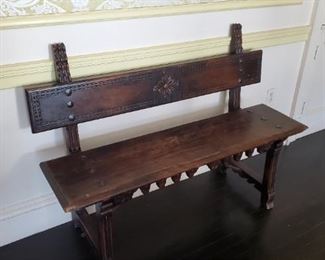 Unusual bench with nice carved detail