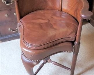 Great leather seat shaped corner chair