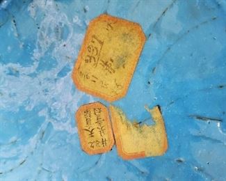 Labels on underside of charger 