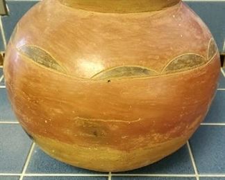 Large Southwest pottery vase. With damage to rim