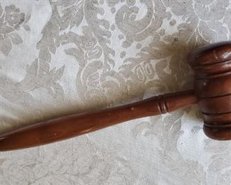  Rare Gavel  with metal tag “Made of original White House material removed in 1950. 
