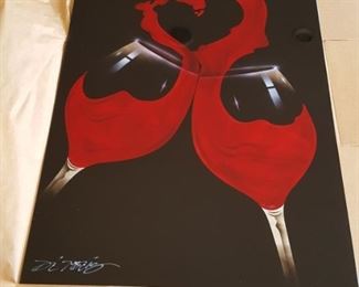 I Love Wine original abstract by Chris DeRubeis