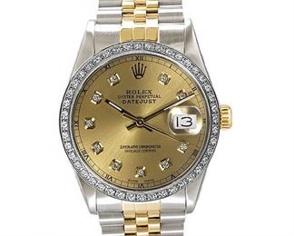Rolex Datejust Two Tone Diamond Dial and Bezel