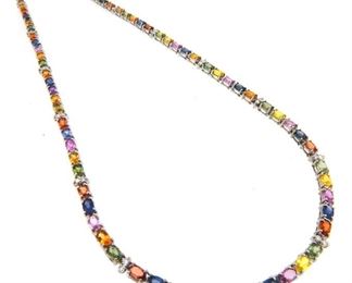 20.59ct Multicolor Sapphire Necklace