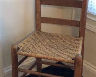 Vintage small wicker chair. 