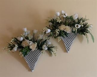 Vintage metal flower sconces. 