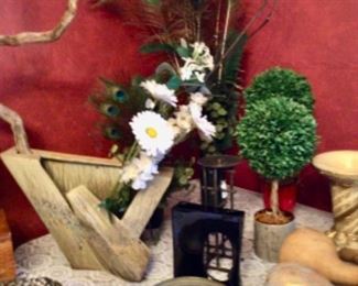 A few of the floral containers, Topiaries, & gourds