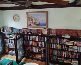 Yet more books! Oil painting of Mediterranean scene