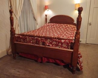Full size bed with cherry frame