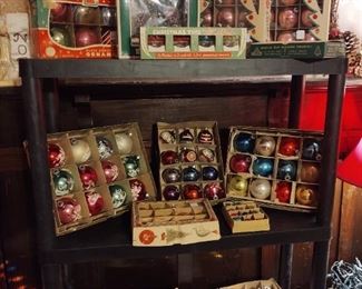 Amazing selection of shiny brights and other vintage Christmas