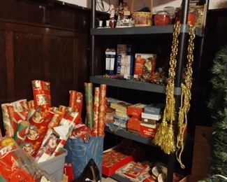 Surprising collection of vintage wrapping paper, cards, and more