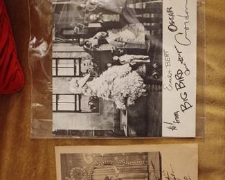 Dedicated autograph from Detroit Bozo the clown, Sesame Street picture autograph souvenir