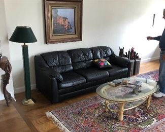 vinyl sofa and vinyl lamp