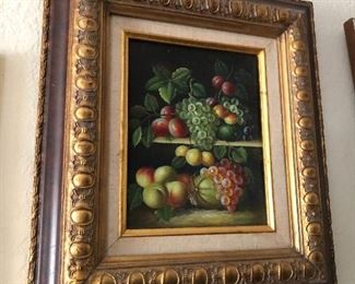 small unsigned still life oil painting.