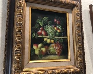 still life fruit painting oil painting no signature