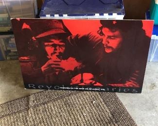 Che helping Castro smoke poster- viva la revolution
