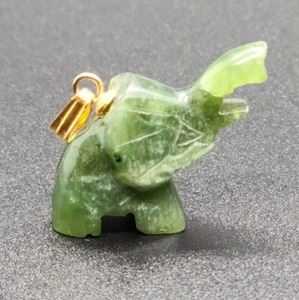 Jade Elephant Pendant. Fantastic little elephant! Measures about .5" x 1".