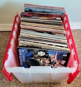 Variety of Vinyl Records. A mix of mostly classic rock.