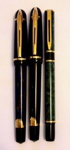 Trio of Vintage Waterman Fountain Pens. All look to be in excellent condition. Each measures about 5”.