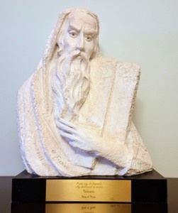 “Moses” Sculpture By David Fisher. Some light scratches on the base as pictured, but in otherwise excellent condition. The base measures 9” x 15” and 19” high.