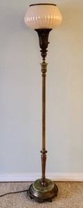 Vintage Glass and Marble Floor Lamp. A very nice piece in excellent condition. Measures about 66” high.