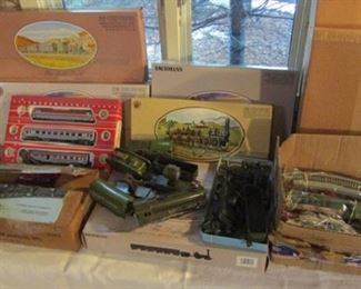 Trains, many in unopened boxes