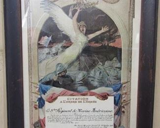 WWI French to American Marines award