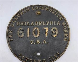 Vintage Baldwin Locomotive Works Plate