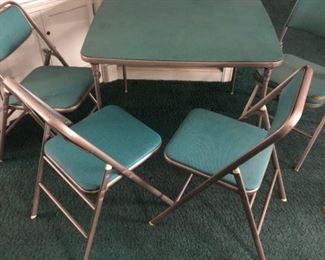 Vintage Folding Card Table and Chairs