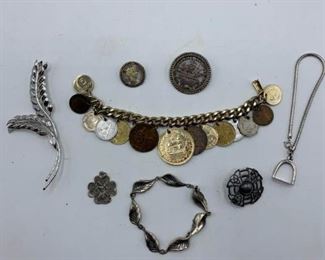 Vintage Jewelry Sterling and Coins