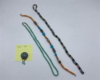 Vintage Jewelry Zuni Pin and Natural Necklaces