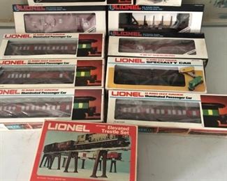 Vintage Lionel Railcars and Trestle, New in Box