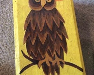 Vintage owl art box