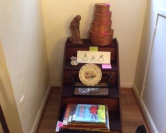 Stairs for bed, shaker boxes,vintage children’s  books