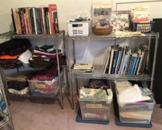 Fabric, paper, jewelry making, books, sewing