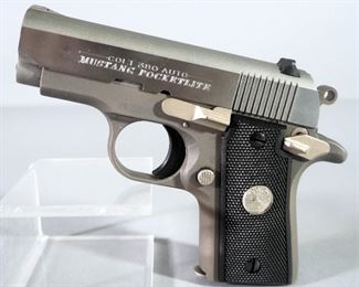 Colt Mustang Pocketlite Colt .380 Auto Pistol SN# PL55455, With 2 Total Mags, Holster And Paperwork, In Hard Case