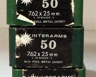7.62 x 25mm Ammo, Approx 150 Rds, Sealed