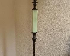 Antique c. 1920's Alabaster and Bronze Floor Lamp
