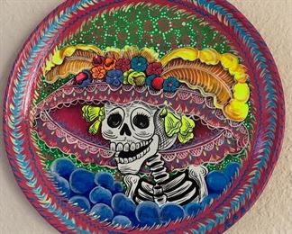Day of the Dead Hand Painted Plate
