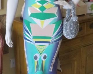 Futuristic cocktail dress by Jonathan Saunders circa 2005 with tags