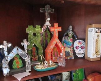 Stunning collection of hand-painted nichos decorated glass shards