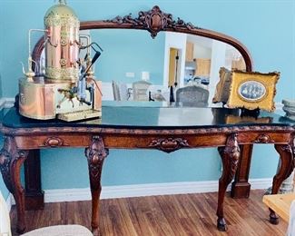 1800’s Louis XVI Marble Top Buffet/Vanity 