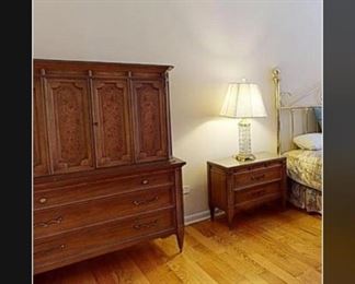 American Martinsville queen size bed , 2 nightstands, headboard, armoire and dresser