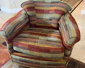 Flexsteel Swivel Rocking Chair is low profile 34" x 35"  (31" to top of seat back cushion)