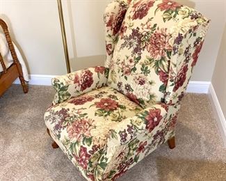 Floral Wing Back Reclining Chair