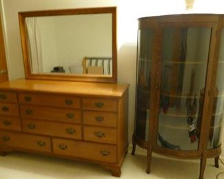 Ethan Allen dresser and exquisite antique china cabinet