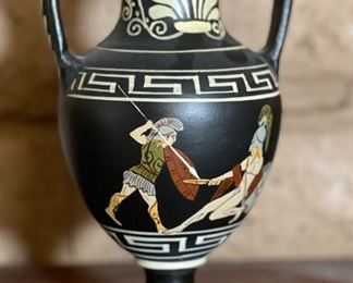 Greece Vase Porcelain Black Pottery Greek 8.5in H