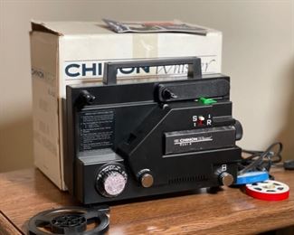 Chinon Whisper Dual 8 Film Projector in box 8mm Super Box: 11x13x8in HxWxD