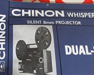 Chinon Whisper Dual 8 Film Projector in box 8mm Super Box: 11x13x8in HxWxD